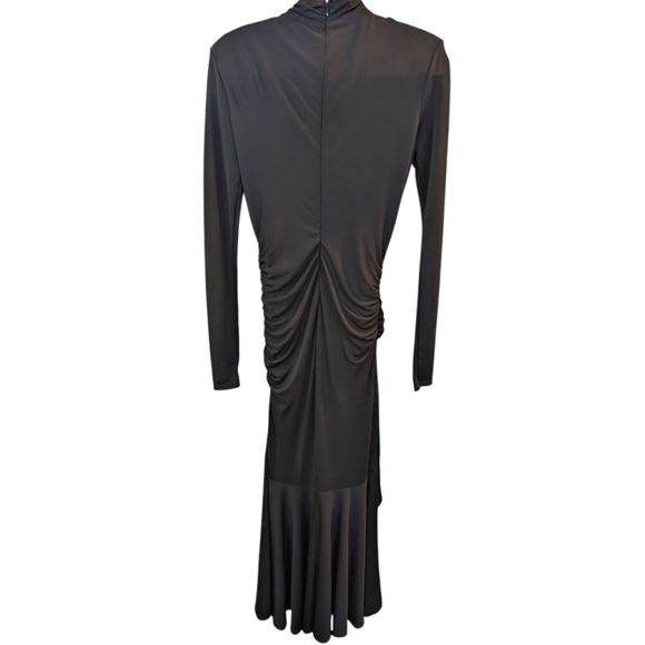Cinq A Sept Johnson Mock-Neck Wrap-Skirt Midi Dress In Black... Size 8 - Picture 7 of 12